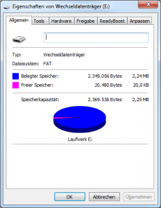 Eigenschaften vom USB-Stick